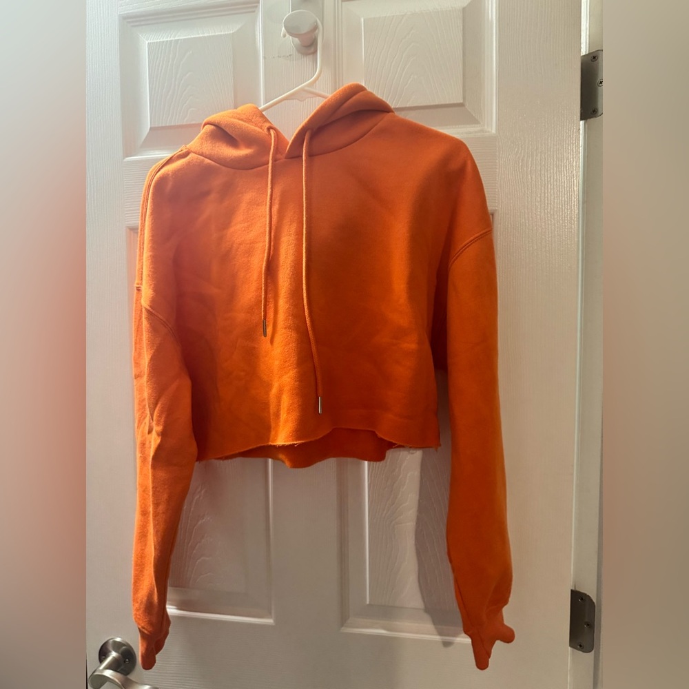 NWT Orange Cropped Hoodie